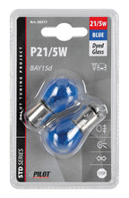 12V Blue Dyed Glass, Lampada 2 filamenti - (P21/5W) - 21/5W - BAY15d - 2 pz - D/Blister - Blu