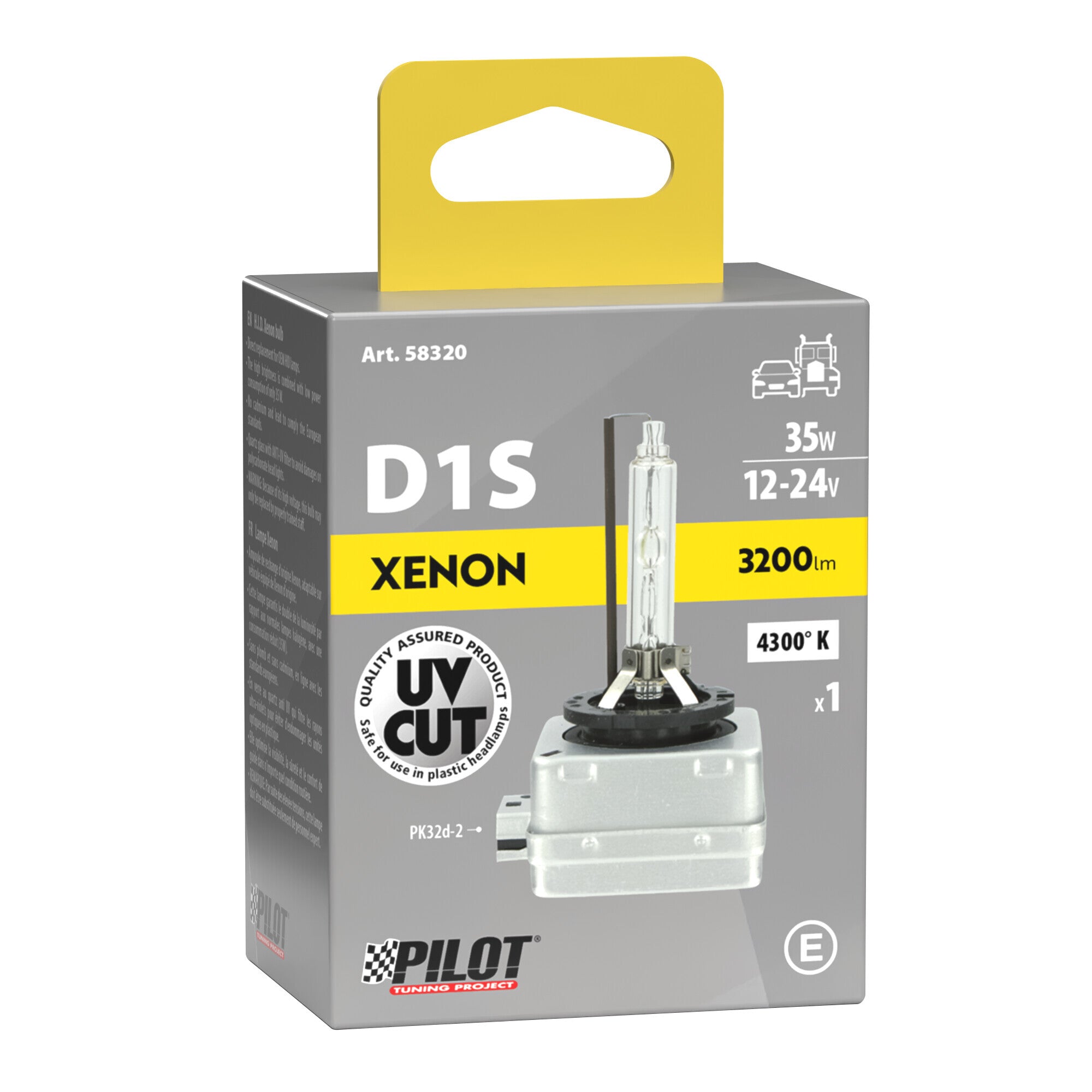 Lampada HID Xenon 4.300°K - D1S - 35W - PK32d-2 - 1 pz - Scatola