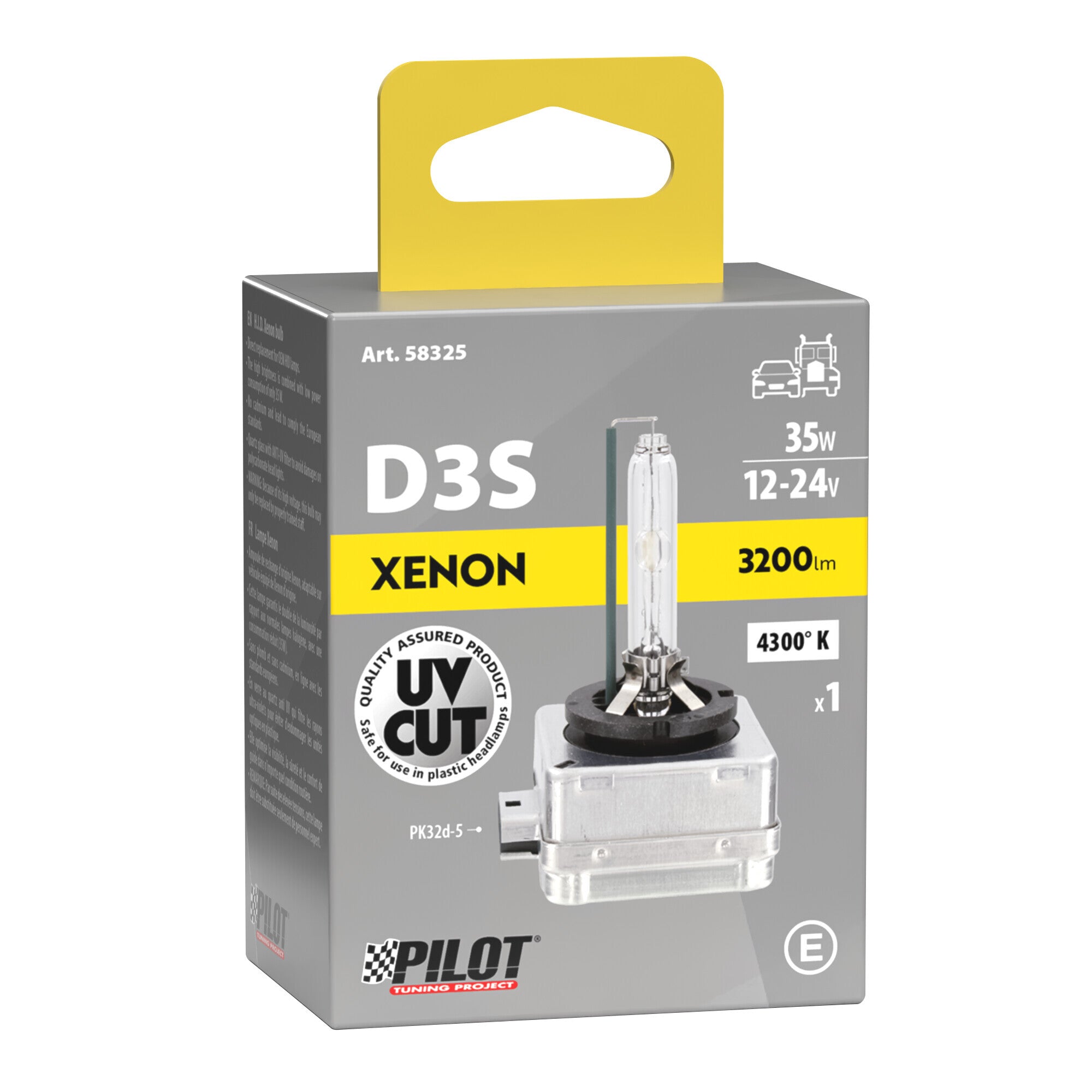 Lampada HID Xenon 4.300°K - D3S - 35W - PK32d-5 - 1 pz - Scatola