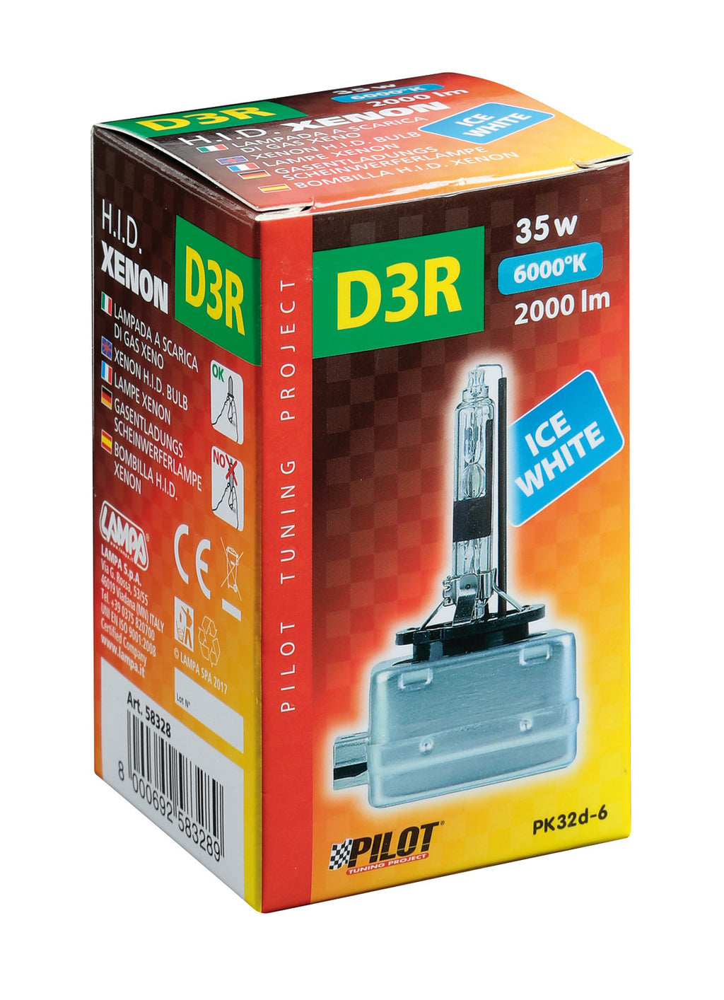 Lampada HID Xenon 6.000°K - D3R - 35W - PK32d-6 - 1 pz - Scatola