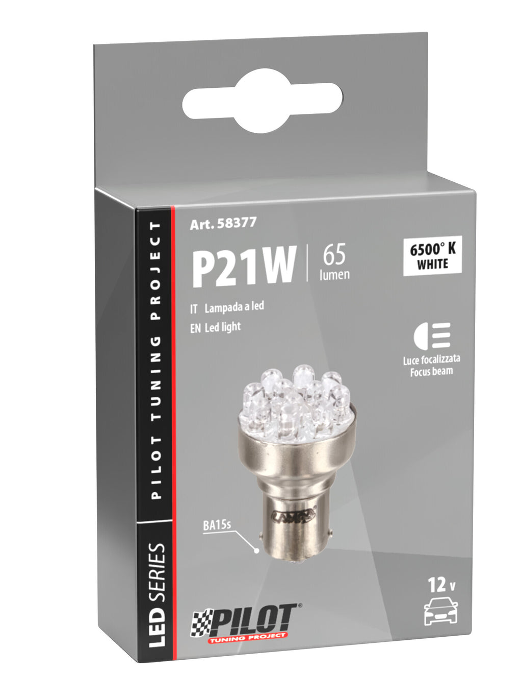 12V Lampada Multi-Led 11 Led - (P21W) - BA15s - 1 pz - Scatola - Bianco