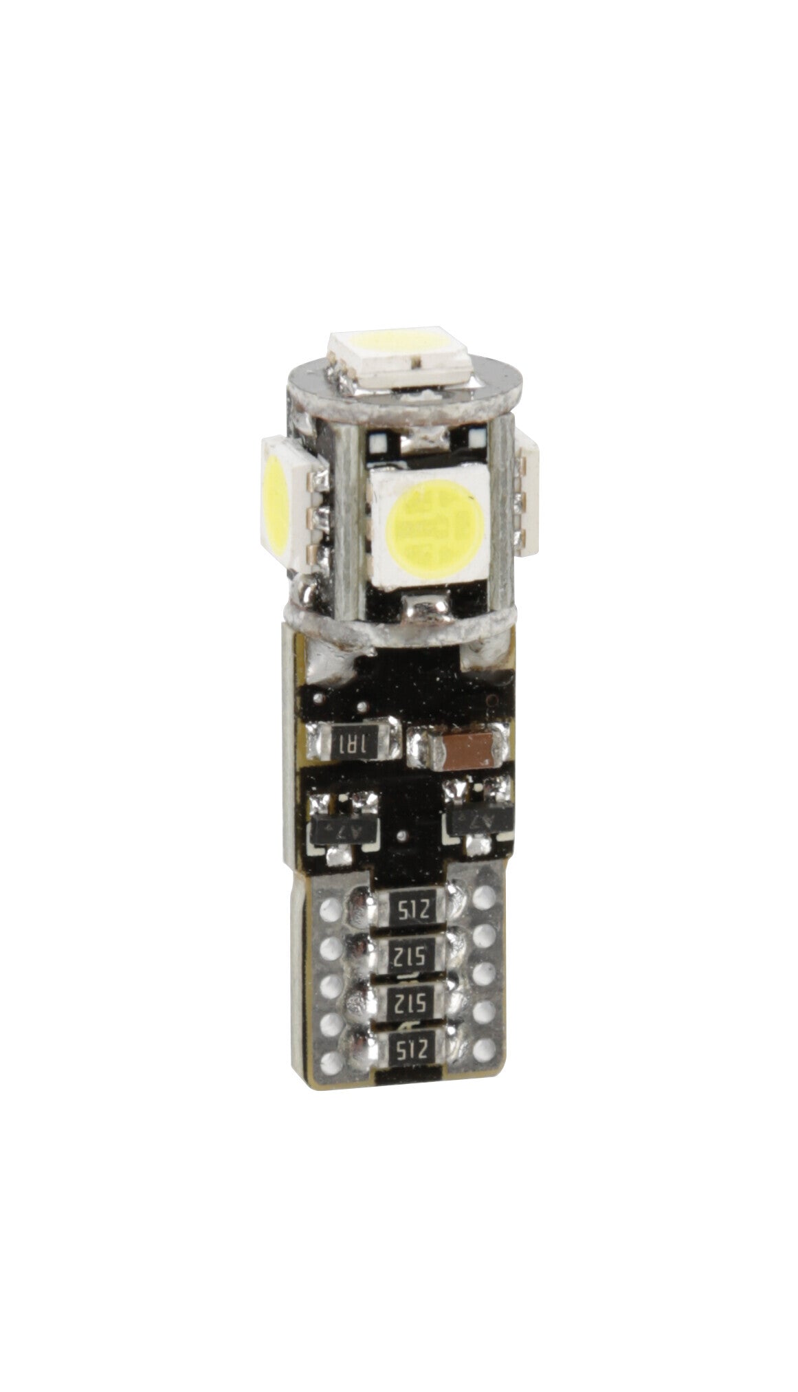 12/24V Led series - 5 Led SMD - (T10) - W2,1x9,5d - 20 pz - Scatola - Bianco - Doppia polarità - Resistenza incorporata