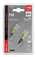 12/24V Led series - 2 Led COB - (T10) - W2,1x9,5d - 2 pz - Scatola - Bianco - Doppia polarità
