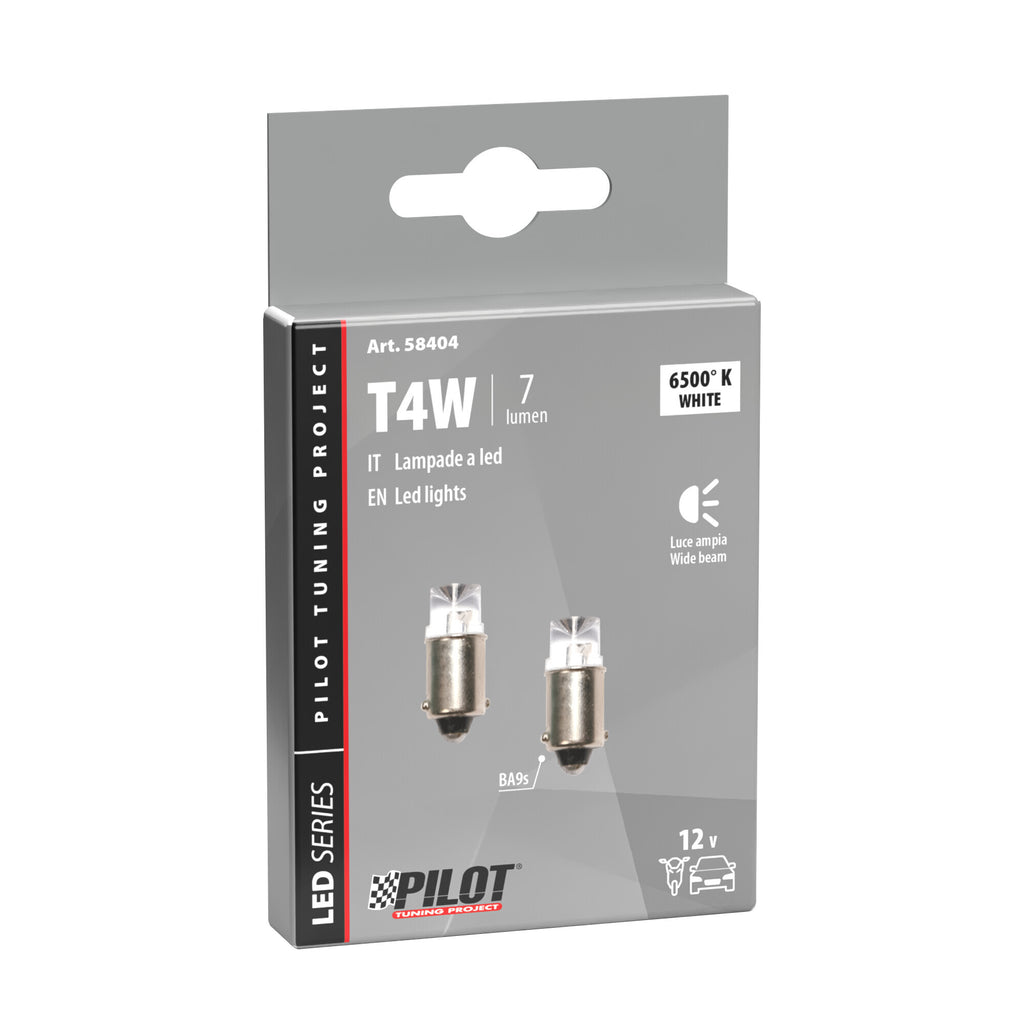 12V Led Series - 1 Led - (T4W) - BA9s - 2 pz - Scatola - Bianco