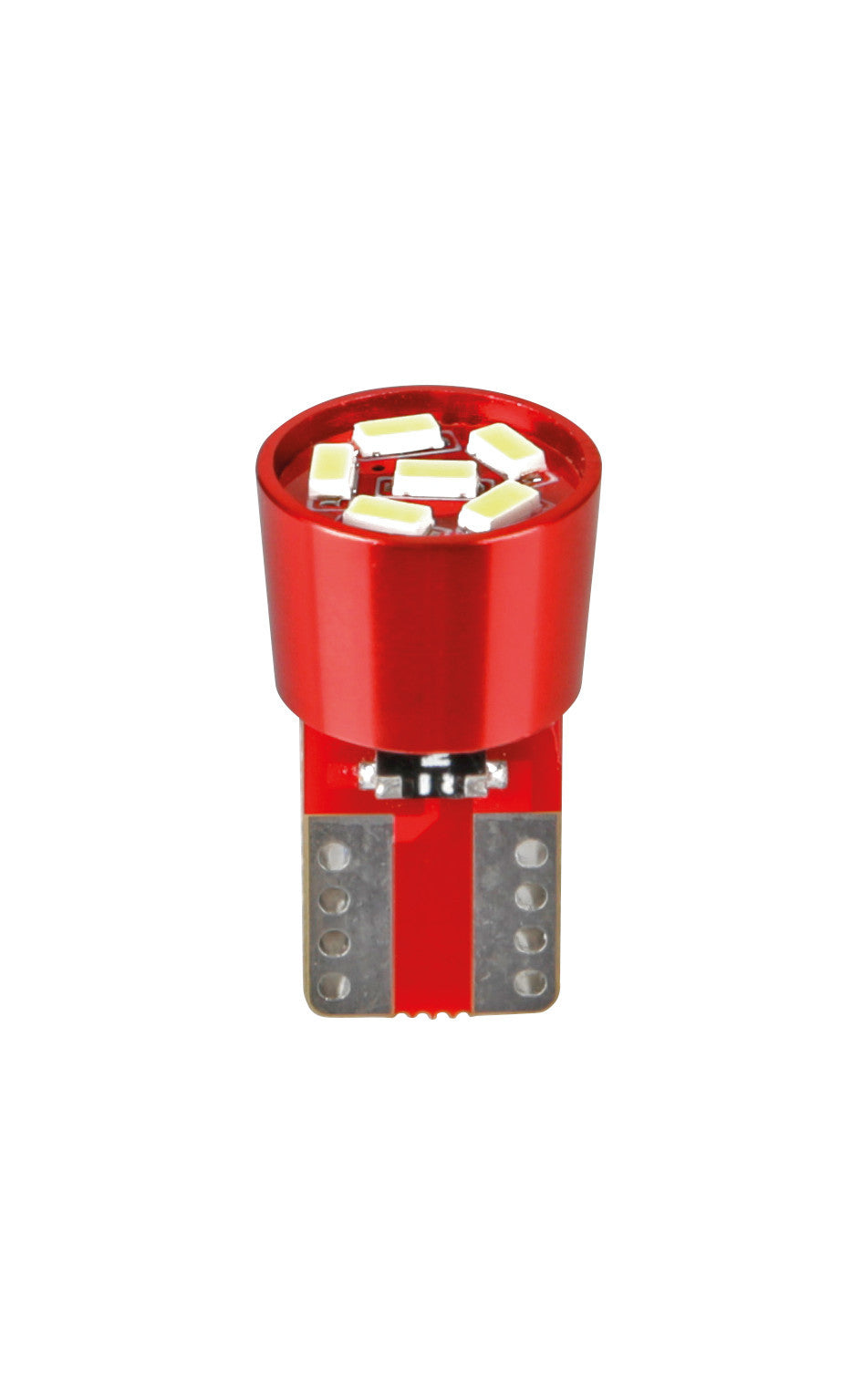 12V Led series - 6 Led SMD - (T10) - W2,1x9,5d - 2 pz - Scatola - Bianco - Doppia polarità - Resistenza incorporata