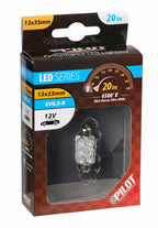 12V Led Series - 6 Led - 13x35 mm - SV8,5-8 - 1 pz - Scatola - Bianco