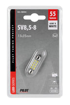 12V Led Series - 8 Led - 13x35 mm - SV8,5-8 - 1 pz - Scatola - Bianco