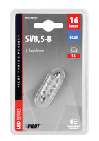 12V Led Series - 8 Led - 13x44 mm - SV8,5-8 - 1 pz - Scatola - Blu