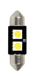 12V Led Series - 2 SMD x 3 chips - (C5W) - 10x36 mm - SV8,5-8 - 1 pz - Scatola - Bianco - Doppia polarità - Resistenza incorporata