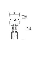 12V Hyper-Led 3 - 3 SMD x 1 chip - (T5) - W2x4,6d - 2 pz - Scatola - Bianco
