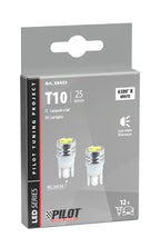 12V Mega-Led 2 - 2 super chips - (T10) - W2,1x9,5d - 2 pz - Scatola - Bianco - Doppia polarità