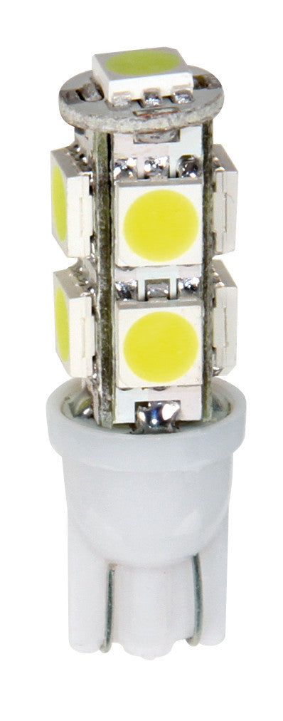 12V Hyper-Led 27 - 9 SMD x 3 chips - (T10) - W2,1x9,5d - 2 pz - D/Blister - Bianco - Doppia polarità