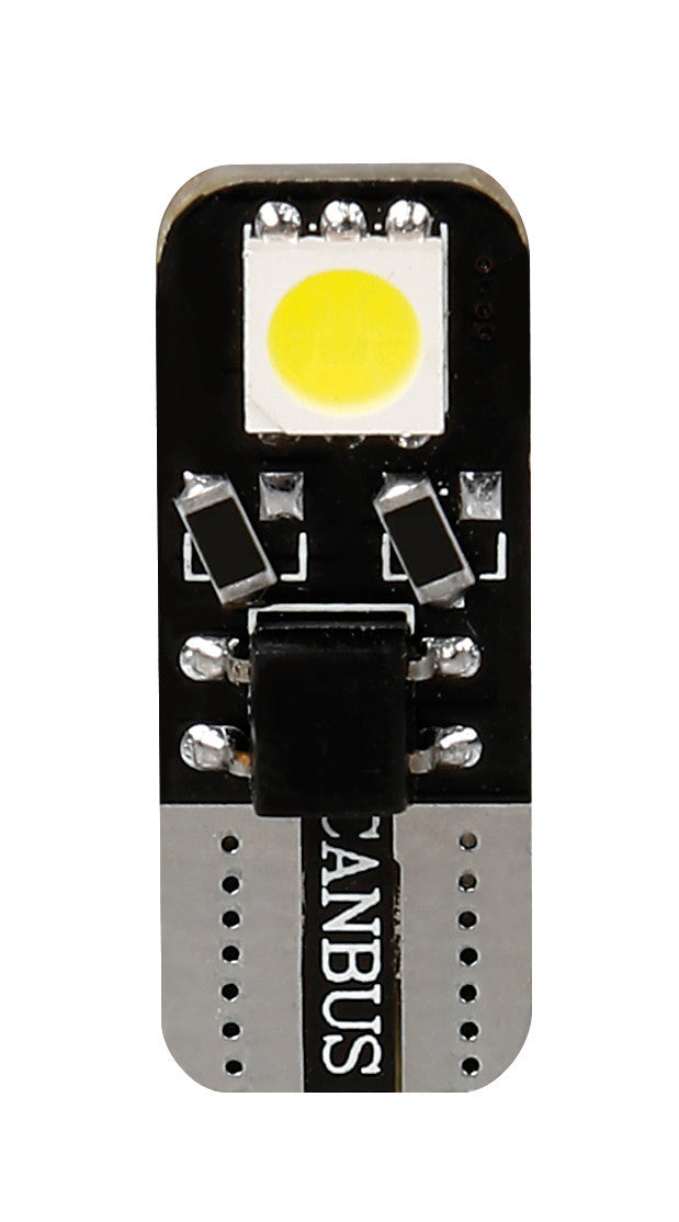 12V Hyper-Led 6 - 2 SMD x 3 chips - (T10) - Bifocus - W2,1x9,5d - 2 pz - Scatola - Bianco - Doppia polarità - Resistenza incorporata