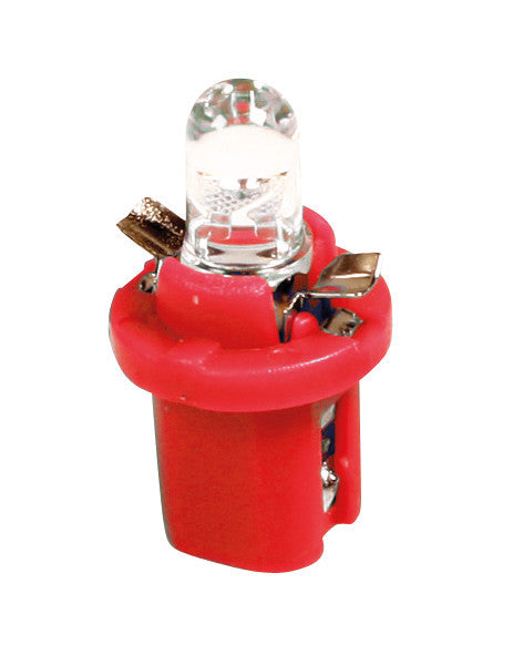 12V Lampada cruscotto 1 Led - B8,5d - 2 pz - Scatola - Rosso