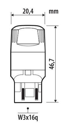 12V Ultra-Lumen Series - (WY21/5W) - W3x16q - 2 pz - Scatola - Arancio - Doppia polarità - Resistenza incorporata