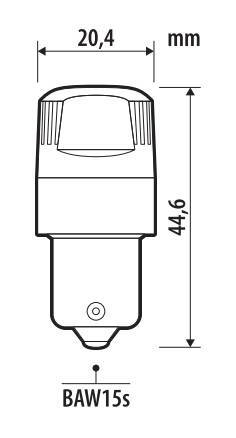 12V Ultra-Lumen Series - (PR21W) - BAW15s - 2 pz - Scatola - Rosso - Doppia polarità - Resistenza incorporata