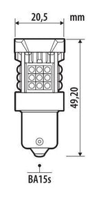 12/24V Pro-User Series - (P21W) - BA15s - 1 pz - Scatola - Bianco - Doppia polarità - Resistenza incorporata