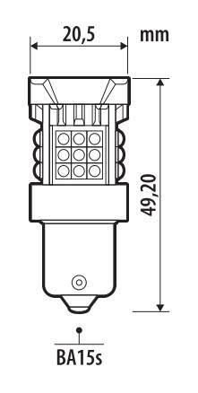 12/24V Pro-User Series - (P21W) - BA15s - 1 pz - Scatola - Bianco - Doppia polarità - Resistenza incorporata