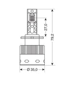 12/24V Lampade a Led per conversione fari Xenon - (D4S-D4R) - 35W - 2 pz - Scatola
