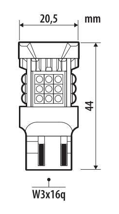 12/24V Pro-User Series - (W21/5W) - W3x16q - 1 pz - Scatola - Bianco - Doppia polarità - Resistenza incorporata
