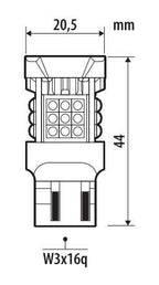 12/24V Pro-User Series - (W21/5W) - W3x16q - 1 pz - Scatola - Bianco - Doppia polarità - Resistenza incorporata