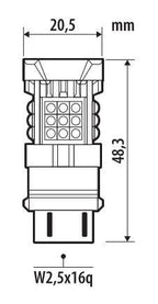 12/24V Pro-User Series - (P27/7W) - W2,5x16q - 1 pz - Scatola - Bianco - Doppia polarità - Resistenza incorporata