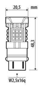12/24V Pro-User Series - (PY27/7W) - W2,5x16q - 1 pz - Scatola - Arancio - Doppia polarità - Resistenza incorporata