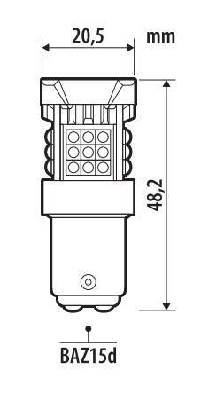 12/24V Pro-User Series - (P21/4W) - BAZ15d - 1 pz - Scatola - Bianco - Doppia polarità - Resistenza incorporata