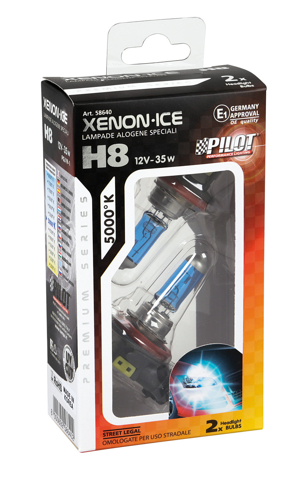 12V Lampada alogena Xenon Ice - H8 - 35W - PGJ19-1 - 2 pz - Scatola