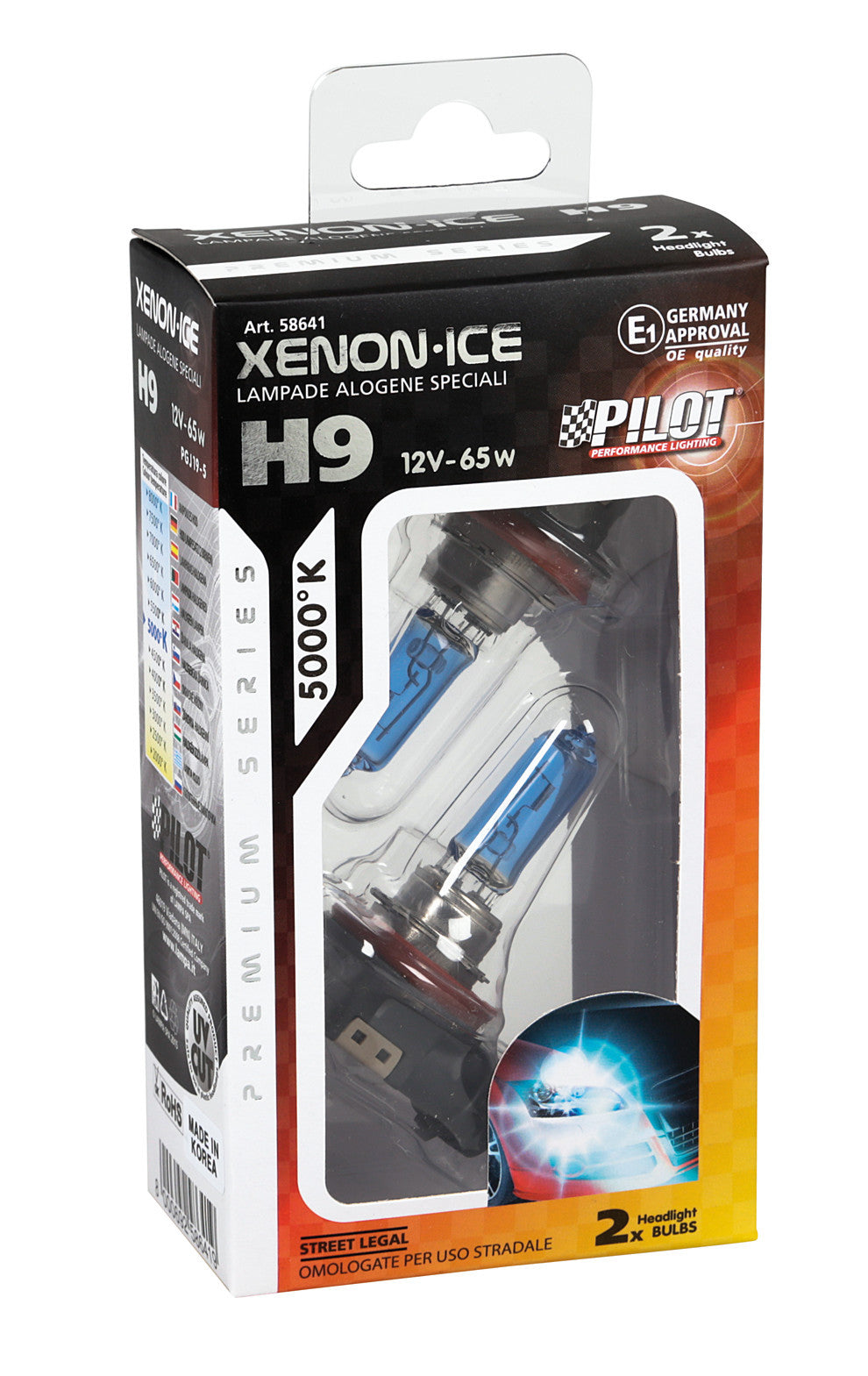 12V Lampada alogena Xenon Ice - H9 - 65W - PGJ19-5 - 2 pz - Scatola