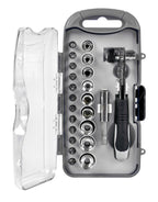 Set cricchetto con inserti e bussole, 23 pz