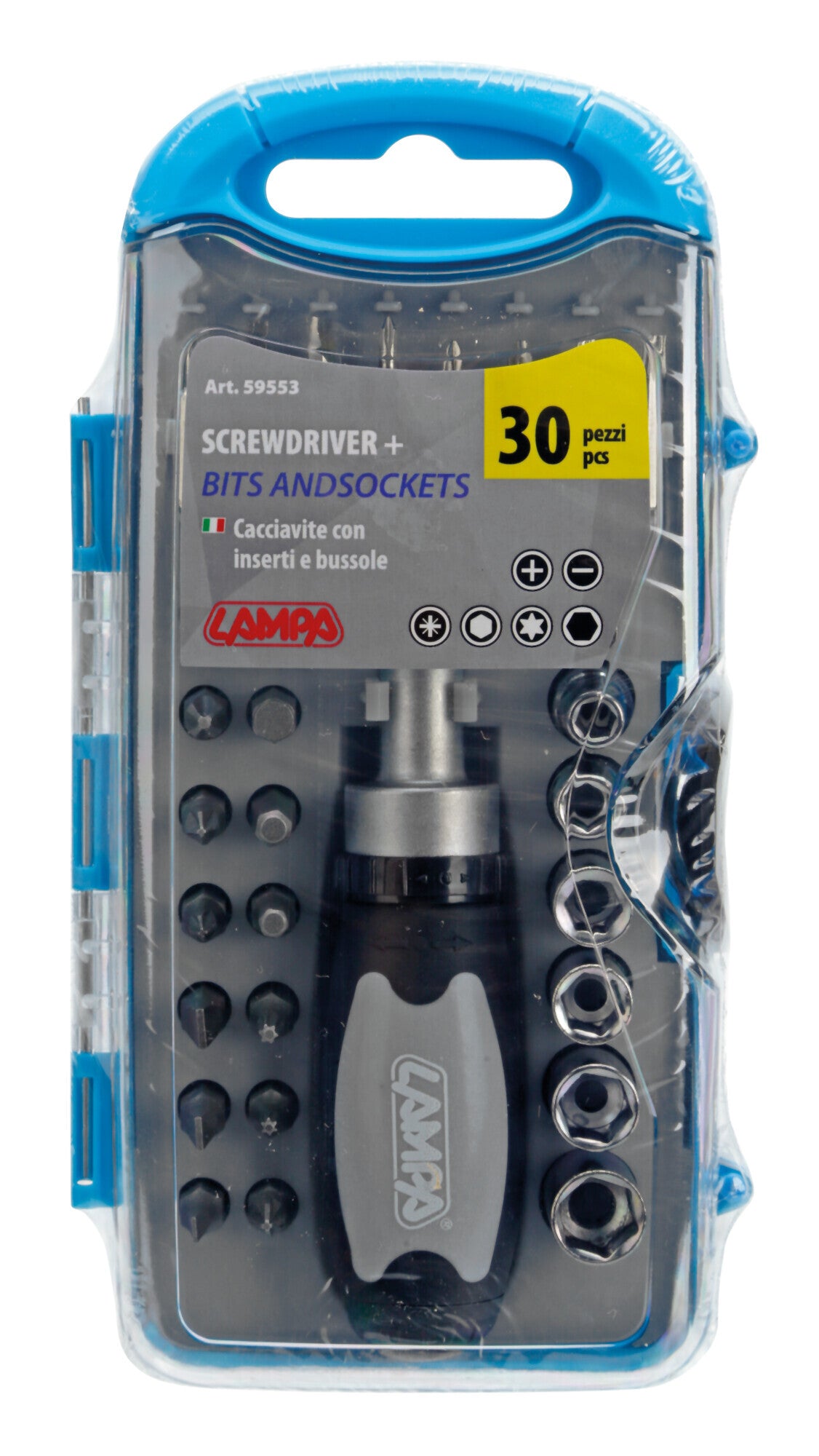 Set cacciavite con inserti e bussole, 30 pz
