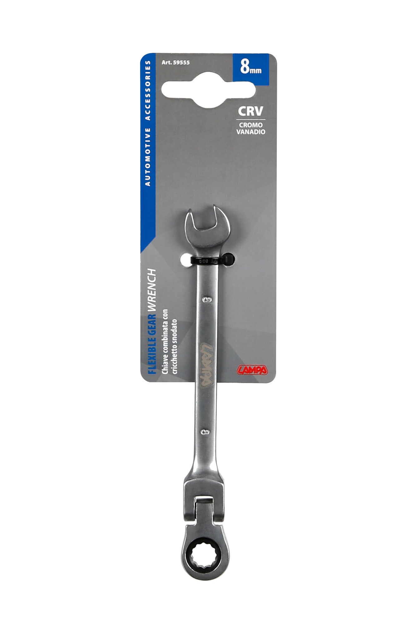 Chiave combinata con cricchetto snodato - 8 mm