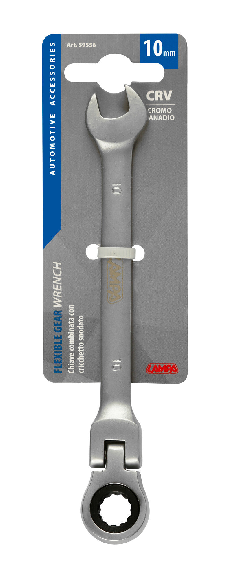 Chiave combinata con cricchetto snodato - 10 mm