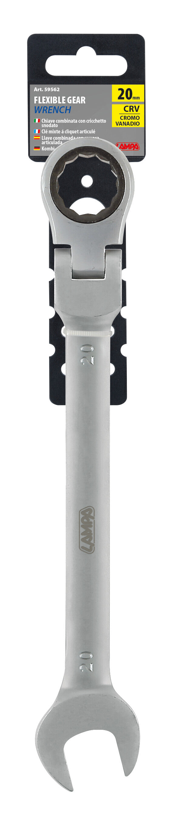 Chiave combinata con cricchetto snodato - 20 mm