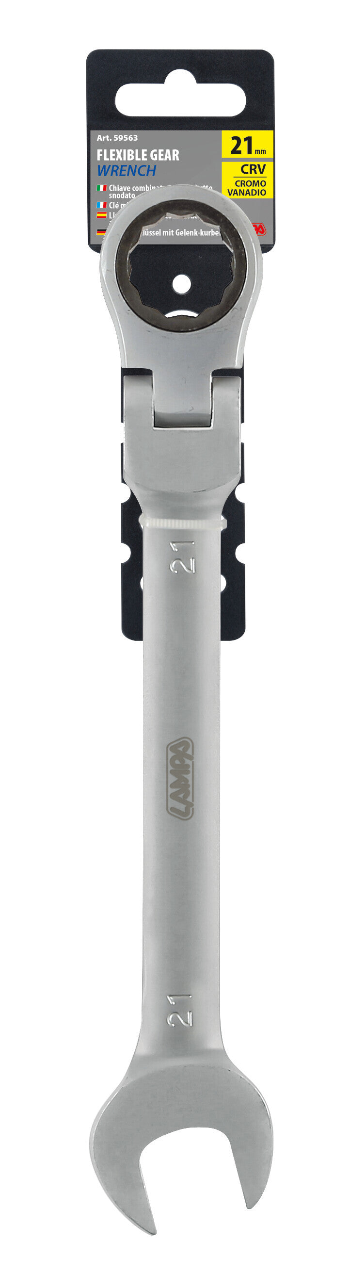 Chiave combinata con cricchetto snodato - 21 mm