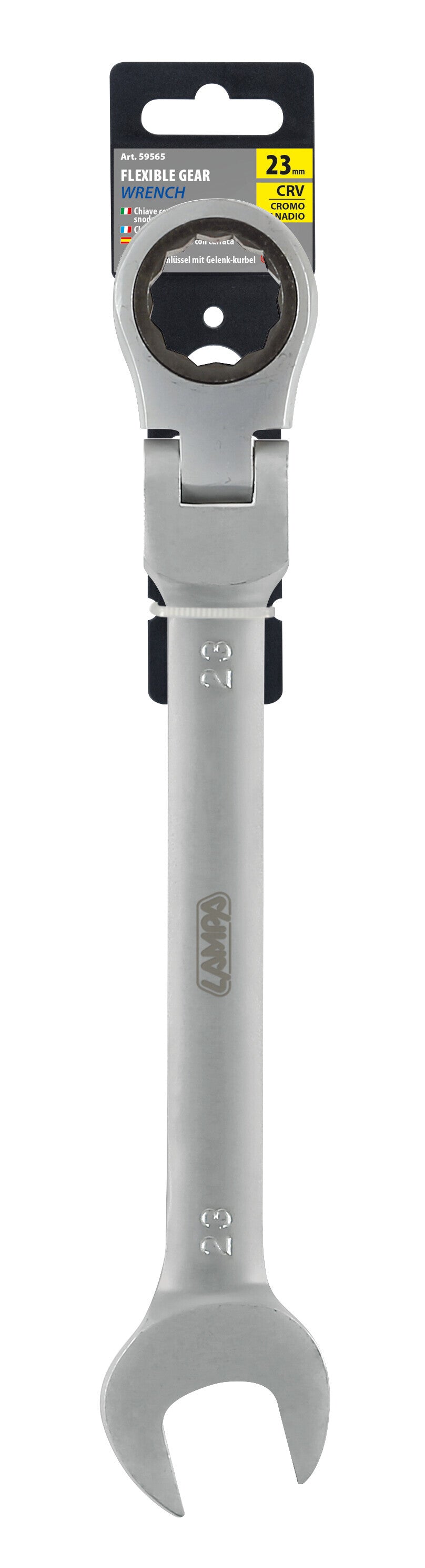 Chiave combinata con cricchetto snodato - 23 mm