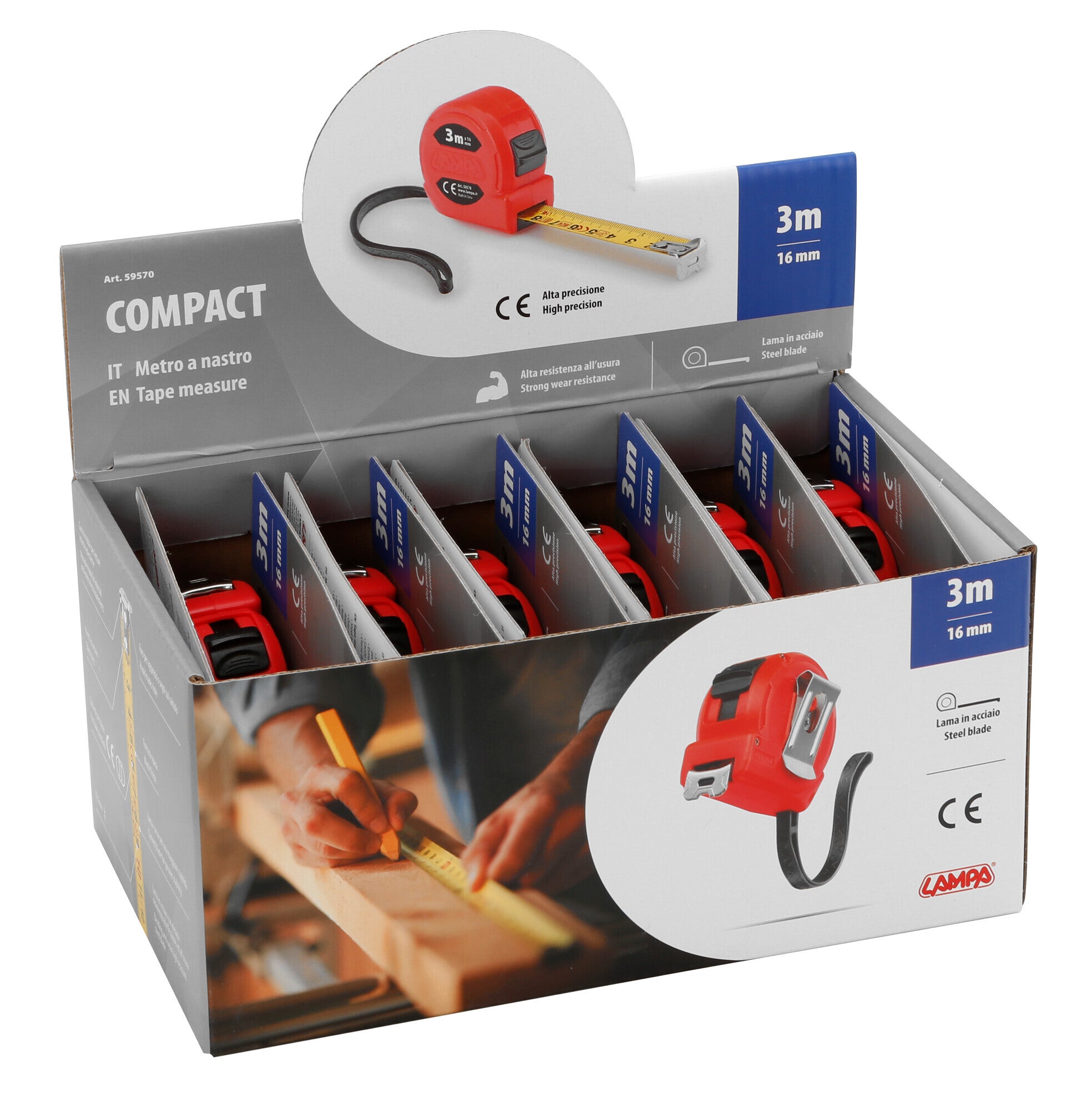 Compact, metro a nastro - 3 m x 16 mm