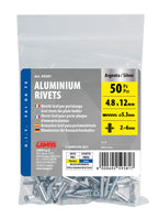 Aluminium Rivets, set 50 rivetti Graf per portatarga - Argento