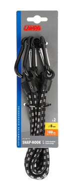 Snap-Hook, coppia corde elastiche con moschettoni in alluminio