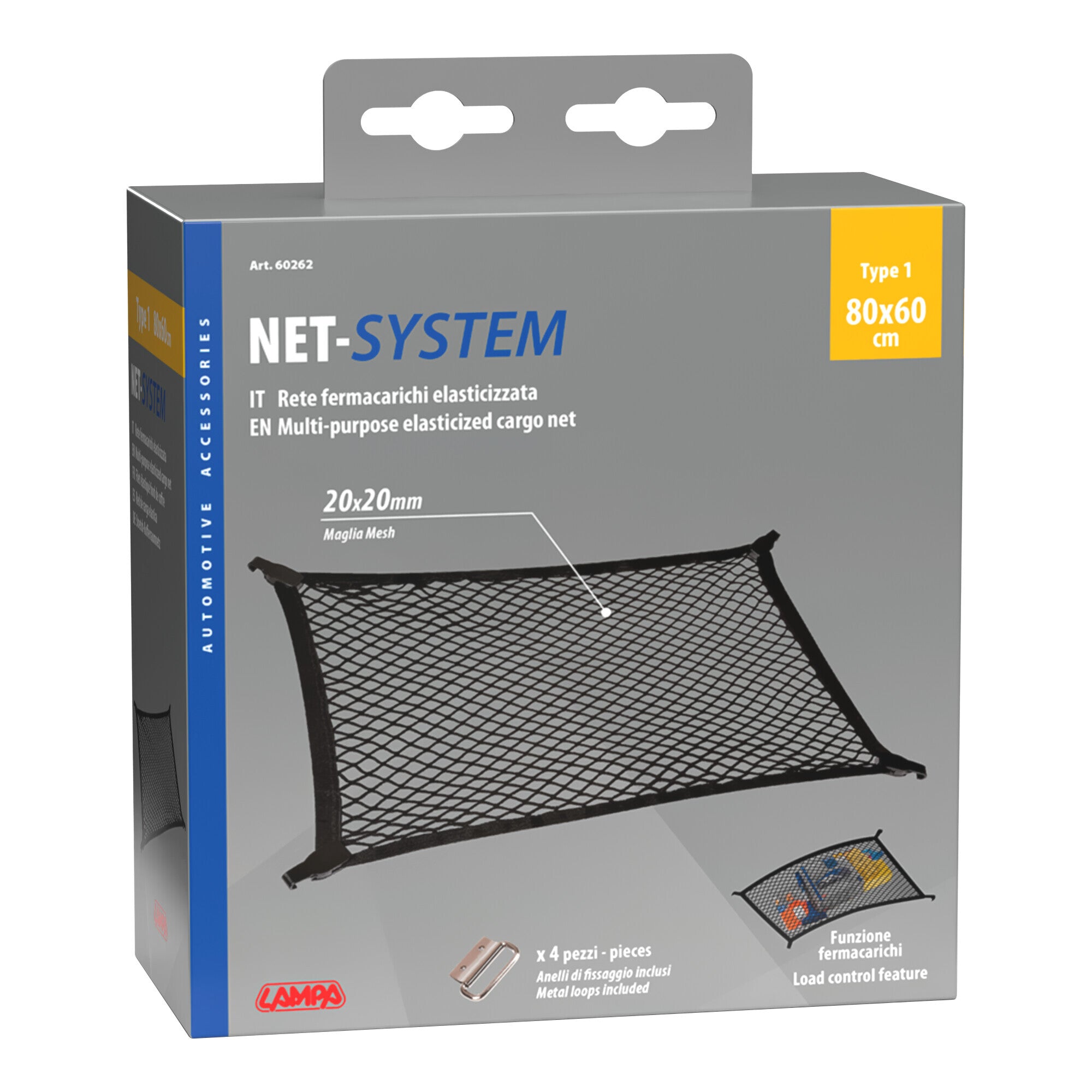 Net-System-1, rete fermacarichi elasticizzata - 80x60 cm