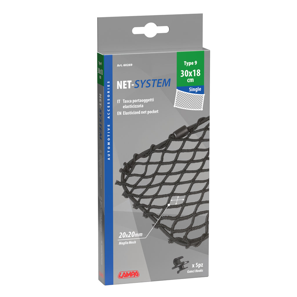 Net-System-9, tasca a rete elasticizzata - 30x18 cm