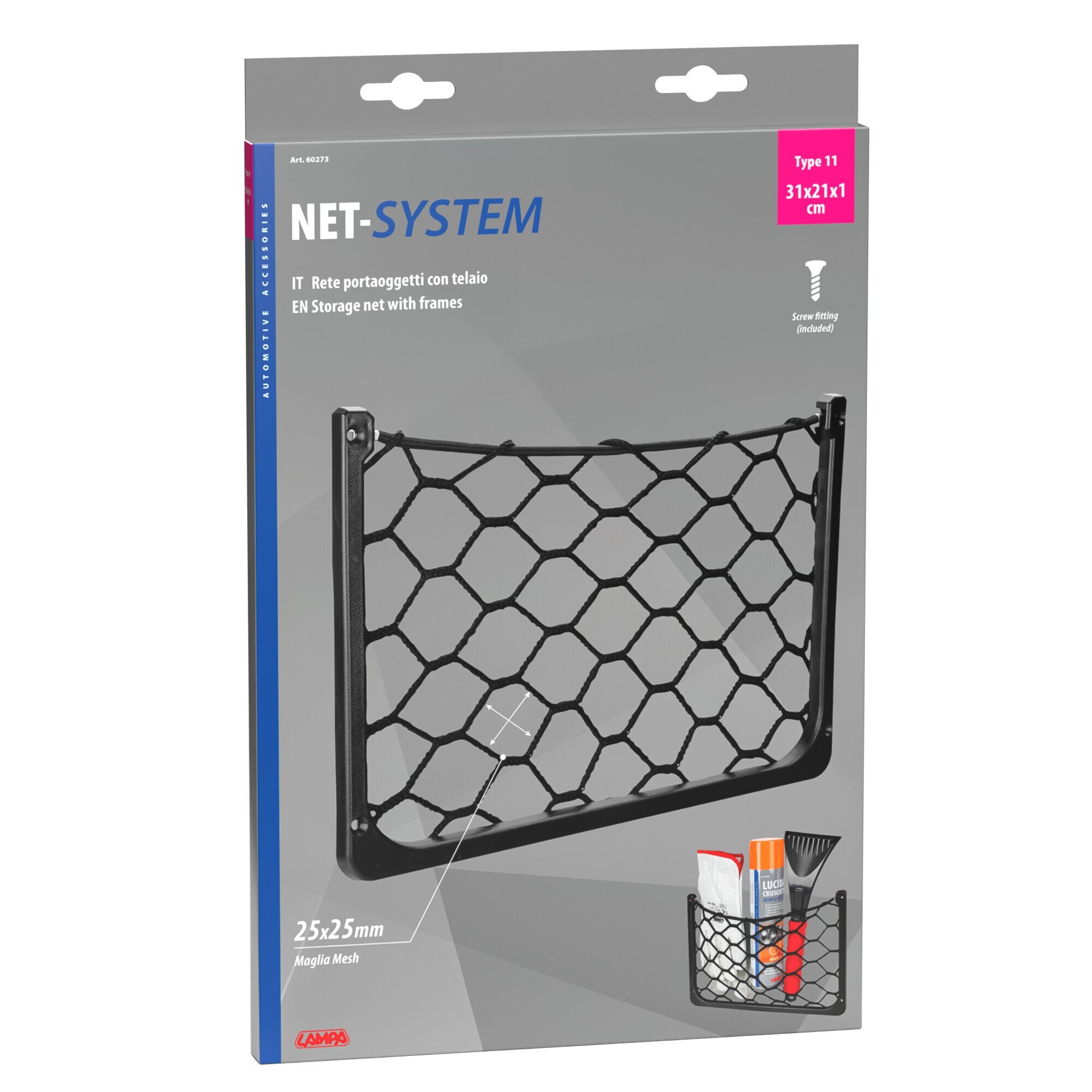 Net-System 11, rete portaoggetti con telaio