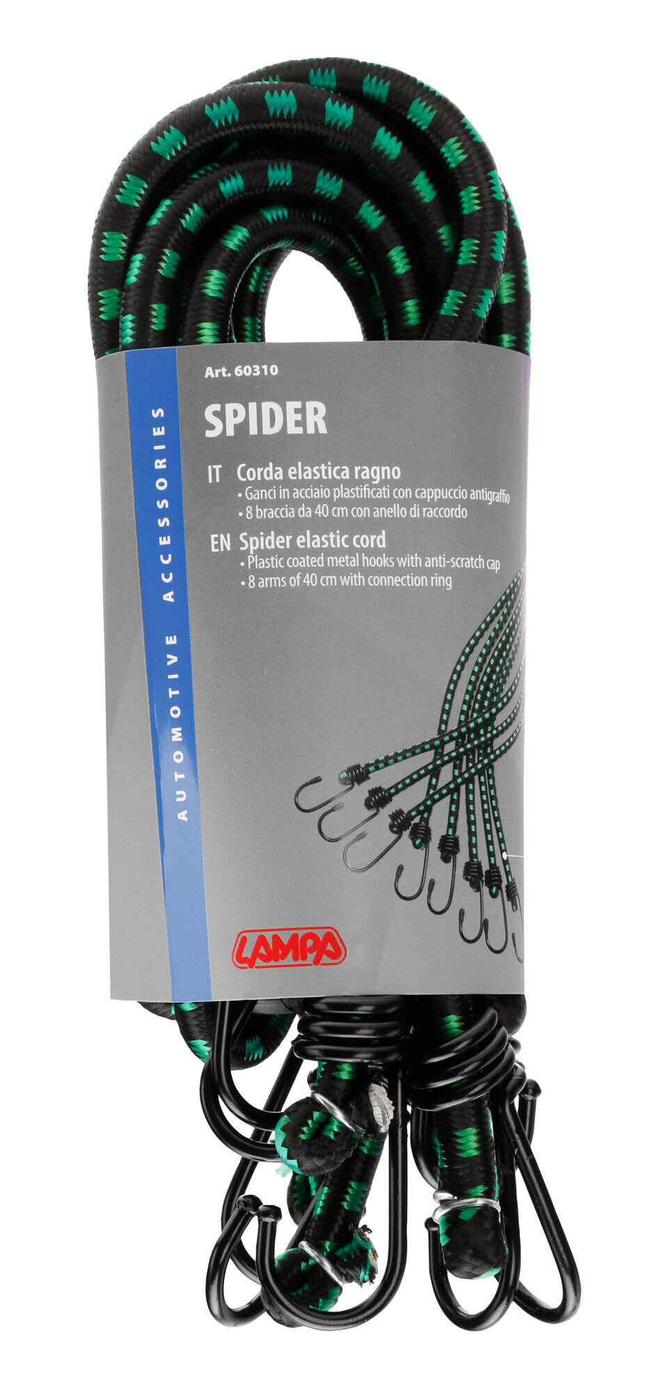 Corda elastica ragno 8 ganci - Ø 10 mm