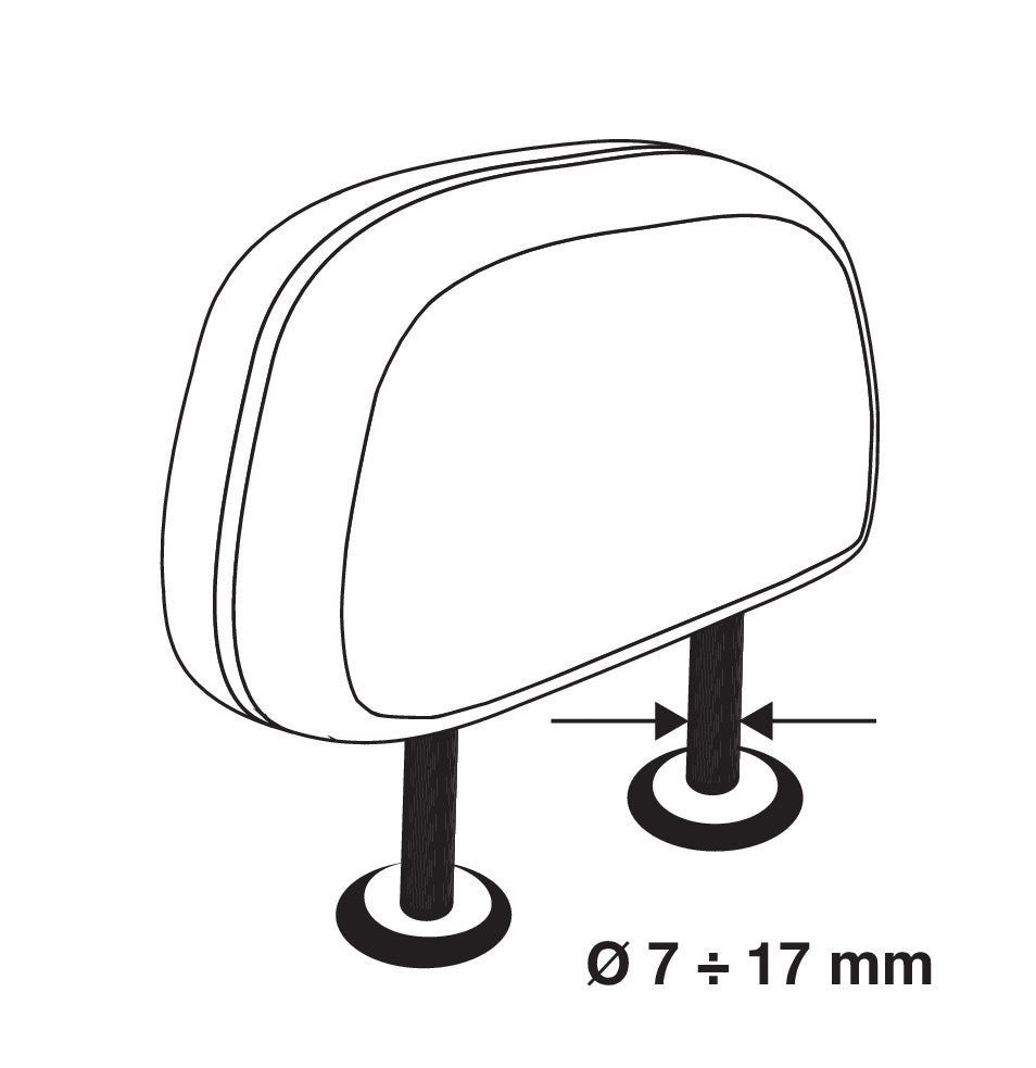 GRG-9 Compact, griglia divisoria telescopica 4 elementi, applicazione al poggiatesta