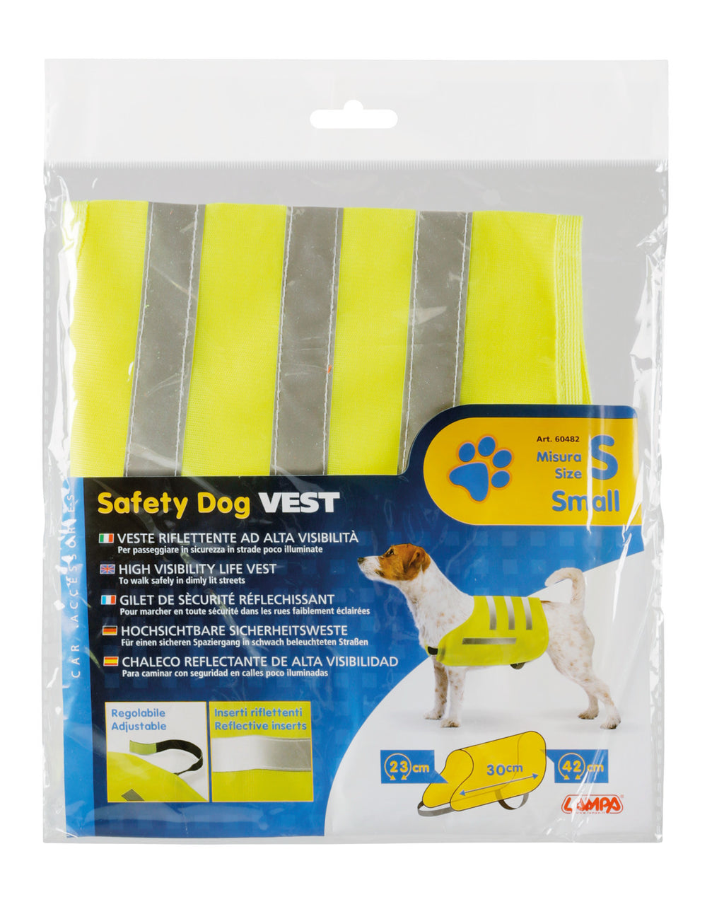 Dog Safety vest, veste riflettente ad alta visibilità - S