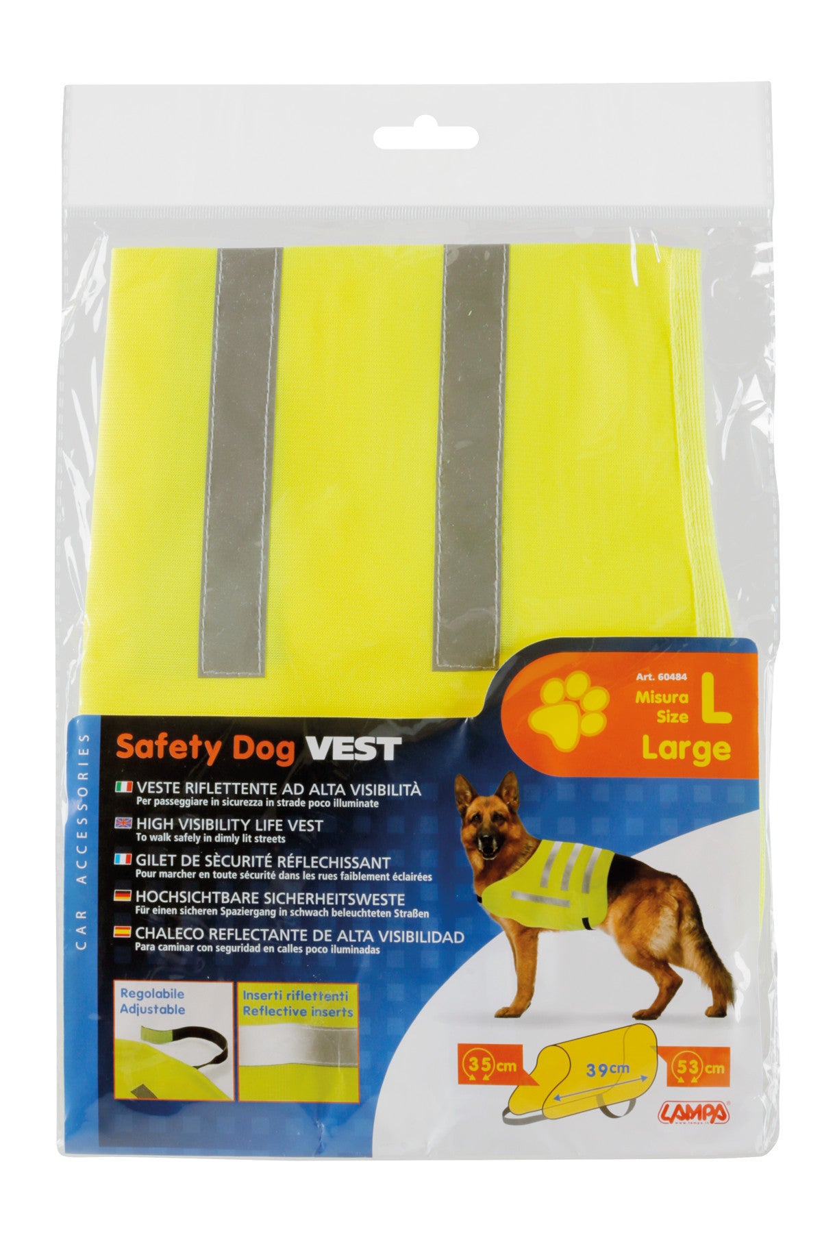 Dog Safety vest, veste riflettente ad alta visibilità - L