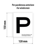 Contrassegni esercitazioni guida adesivi, anteriore e posteriore
