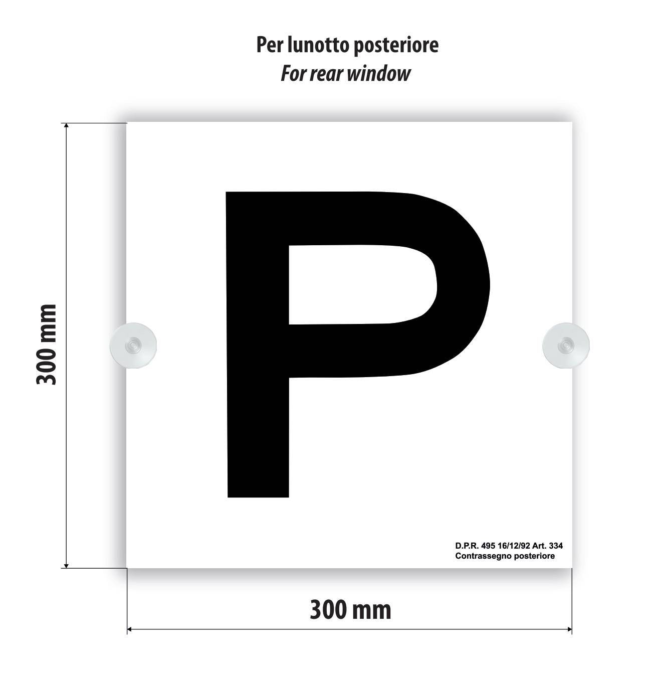 Contrassegni esercitazioni guida con ventosa, anteriore e posteriore