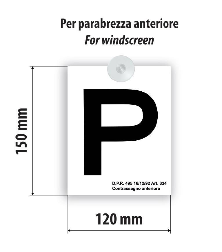 Contrassegni esercitazioni guida con ventosa, anteriore e posteriore